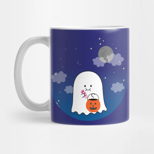 Gordie the Ghost (night sky) | by queenie's cards by queenie's cards